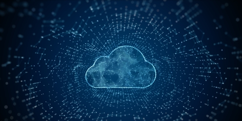 Digital Cloud Computing of Cyber Security, Digital Data Network Protection, 5g Connection Internet of Things IoT, Future Technology Network Background with Line and Dots Connect.