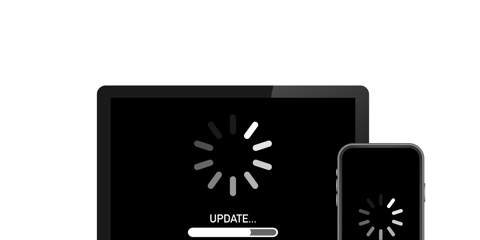 System software update, data update or synchronize with progress bar on the screen.