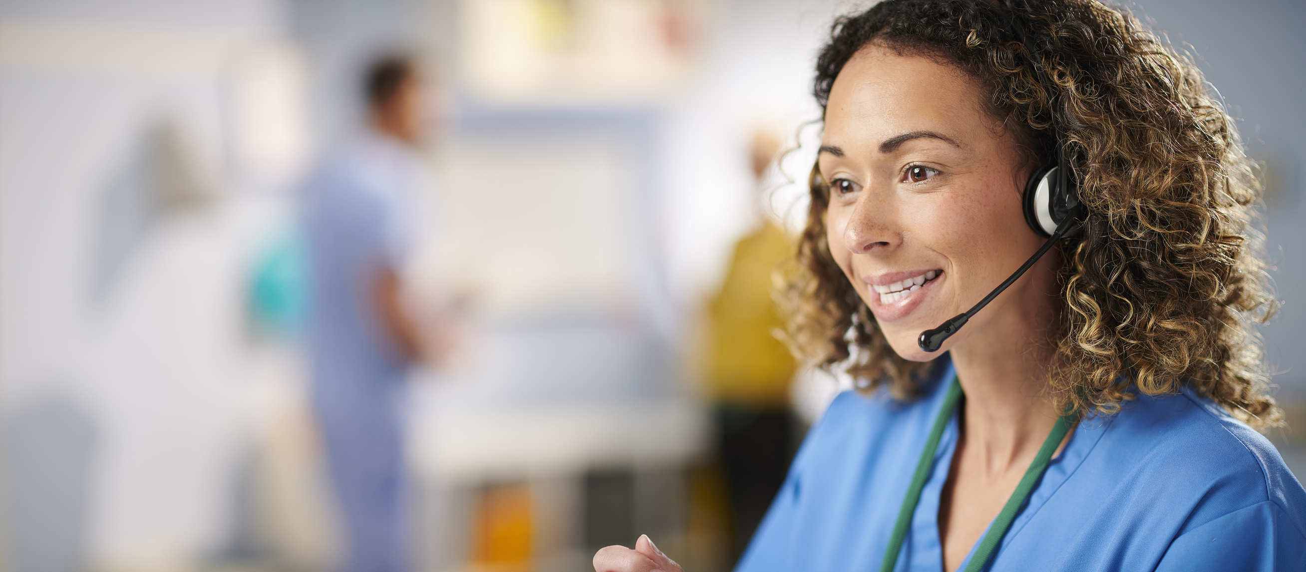 Smiling customer service woman